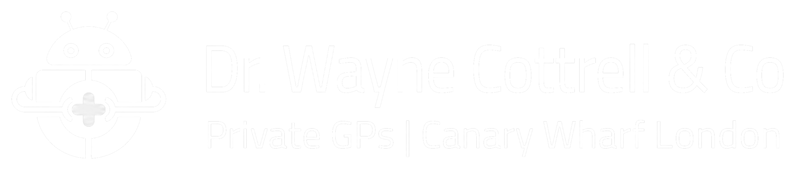 Dr Wayne Cottrell & Co logo all white